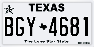TX license plate BGY4681