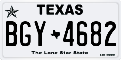 TX license plate BGY4682