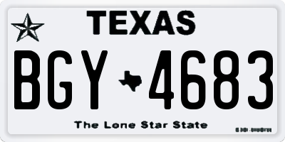 TX license plate BGY4683