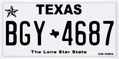 TX license plate BGY4687