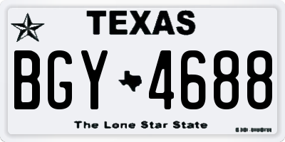 TX license plate BGY4688