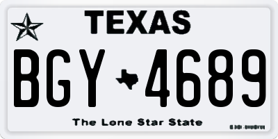 TX license plate BGY4689