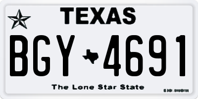 TX license plate BGY4691
