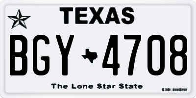 TX license plate BGY4708