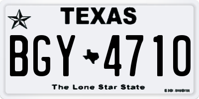 TX license plate BGY4710