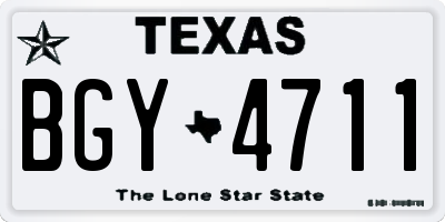 TX license plate BGY4711