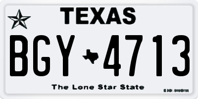 TX license plate BGY4713