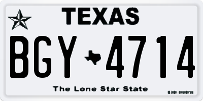 TX license plate BGY4714