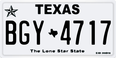 TX license plate BGY4717