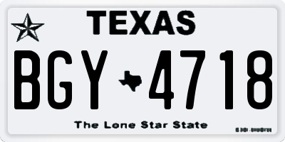 TX license plate BGY4718