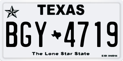 TX license plate BGY4719