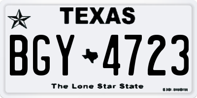 TX license plate BGY4723