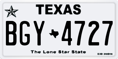 TX license plate BGY4727