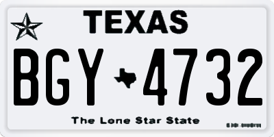 TX license plate BGY4732