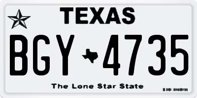 TX license plate BGY4735
