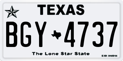 TX license plate BGY4737