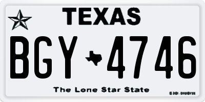 TX license plate BGY4746