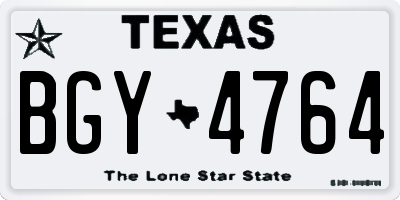 TX license plate BGY4764