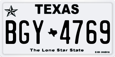 TX license plate BGY4769