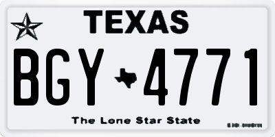 TX license plate BGY4771