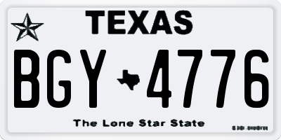 TX license plate BGY4776