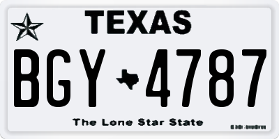TX license plate BGY4787