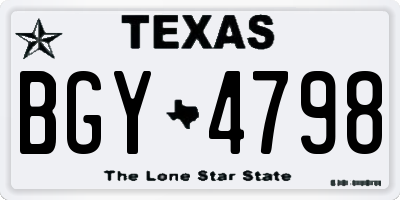TX license plate BGY4798