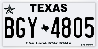 TX license plate BGY4805