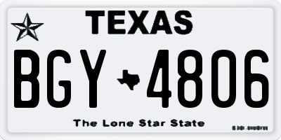 TX license plate BGY4806