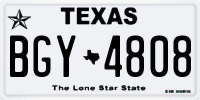 TX license plate BGY4808