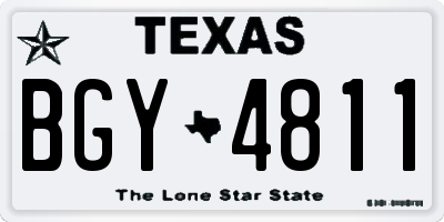TX license plate BGY4811