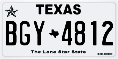TX license plate BGY4812