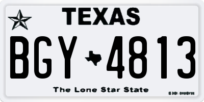 TX license plate BGY4813
