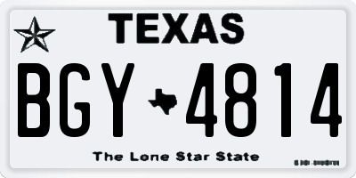 TX license plate BGY4814