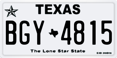 TX license plate BGY4815