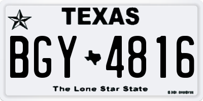 TX license plate BGY4816