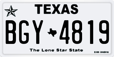 TX license plate BGY4819