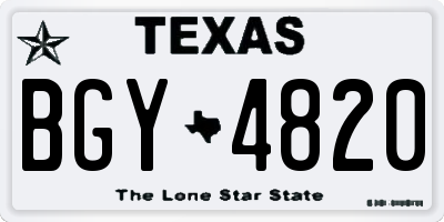 TX license plate BGY4820