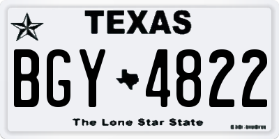 TX license plate BGY4822
