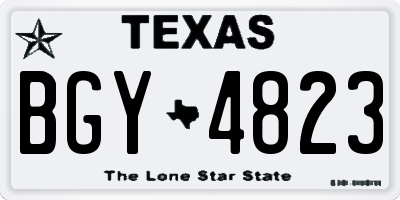 TX license plate BGY4823