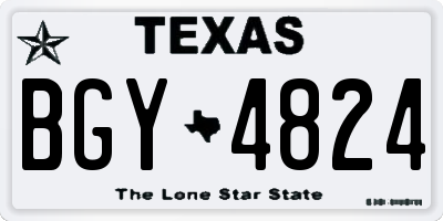 TX license plate BGY4824