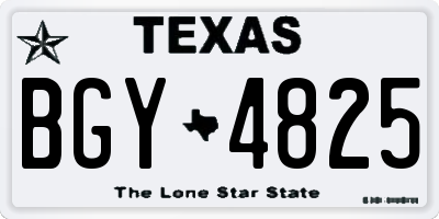 TX license plate BGY4825