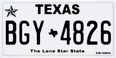 TX license plate BGY4826