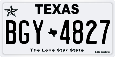 TX license plate BGY4827