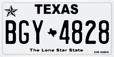 TX license plate BGY4828