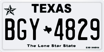 TX license plate BGY4829