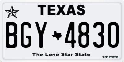 TX license plate BGY4830