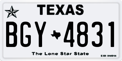 TX license plate BGY4831