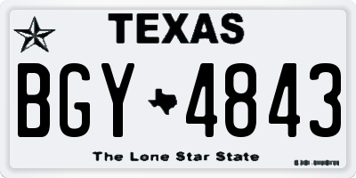 TX license plate BGY4843