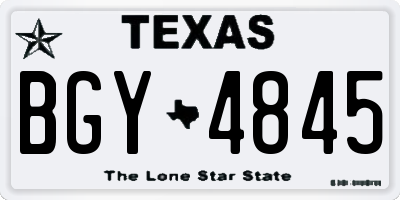 TX license plate BGY4845
